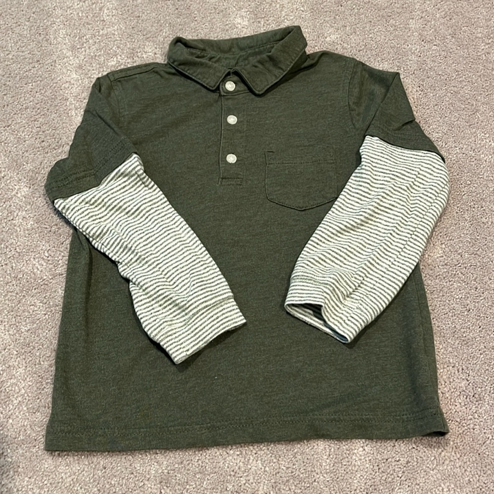 Green Long Sleeve Polo